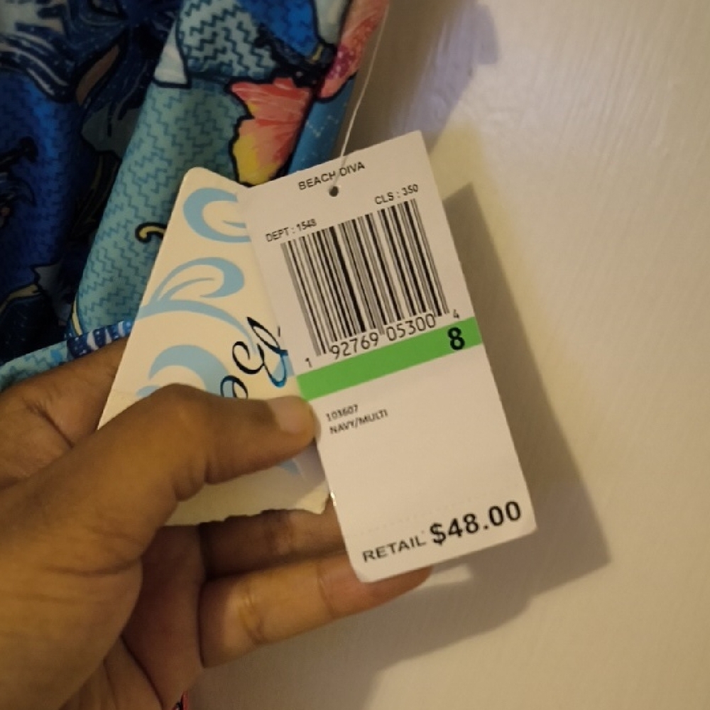 NWT Beach Diva | Floral Blue Camisole Top - Picture 2 of 3